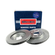 Borg & Beck 2 x Vented Brake Discs fits Suzuki Swift III 2010-2017 1.2 1.3 1.6