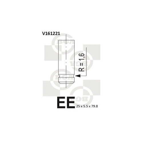 BGA Engine Exhaust Valve 25mm Head V161221