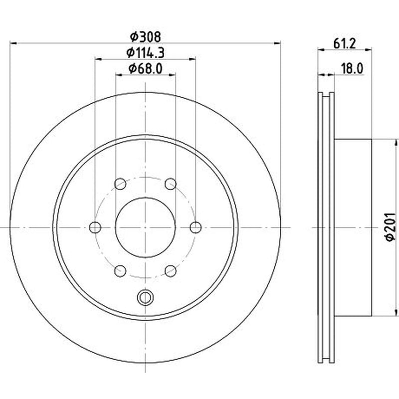 Mintex 2 x Vented Rear Brake Discs MDC2845C-x2