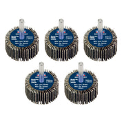 Sealey 40 x 20mm Abrasive Flap Wheel on 6mm Shaft 60Grit - Pack of 5 FW4020605 Sealey - Dynamic Drive