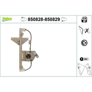 Valeo Electric Window Regulator Lifter Left Rear 850828