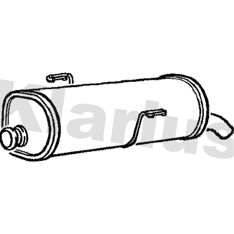 Klarius Box With Tail Pipe Rear fits Peugeot 206 1998-2012 1.1 1.4 1.6
