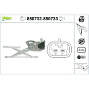 Valeo Electric Window Regulator Lifter Left Rear 850732