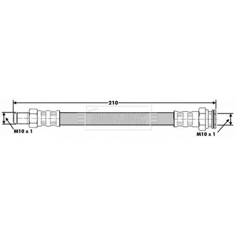 Borg & Beck Brake Hydraulic Hose Line Rear Right BBH6131