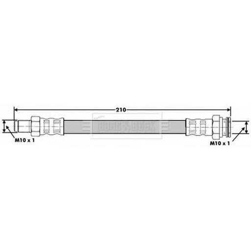 Borg & Beck Brake Hydraulic Hose Line Rear Right BBH6131