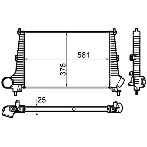 Mahle Intercooler (Charge Air Cooler) fits Saab 9-5 1997-2009 2.0 2.3