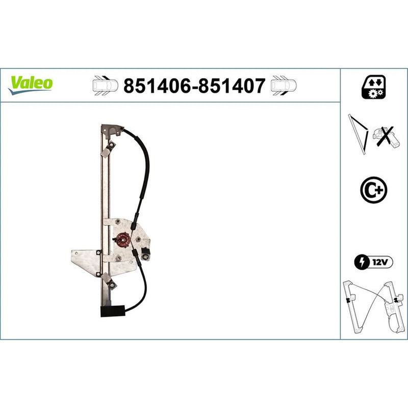 Valeo Electric Window Regulator Lifter Right Front 851407