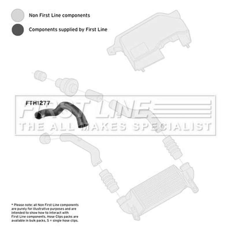 First Line Intercooler Turbo Charge Air Hose fits Ford Tourneo Connect 2002-2013