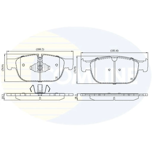 Comline 4 x Front Brake Pad Set fits Polestar Polestar 2 2019-2023