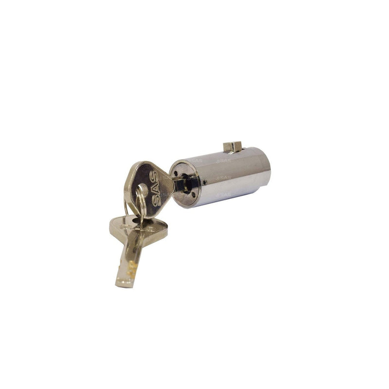 SAS Security Products SAS Replacement Round Barrel Lock for SAS Supaclamp Duo Silver & Eye Locks Lock Standard | UK Camping and Leisure