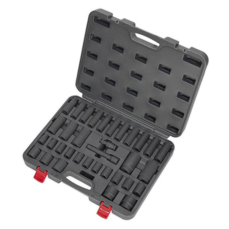 Sealey Impact Socket Set 34pc 1/2"Sq Drive Metric AK5634M Sealey - Dynamic Drive