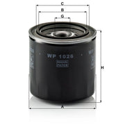 MANN-FILTER Engine Oil Filter WP 1026