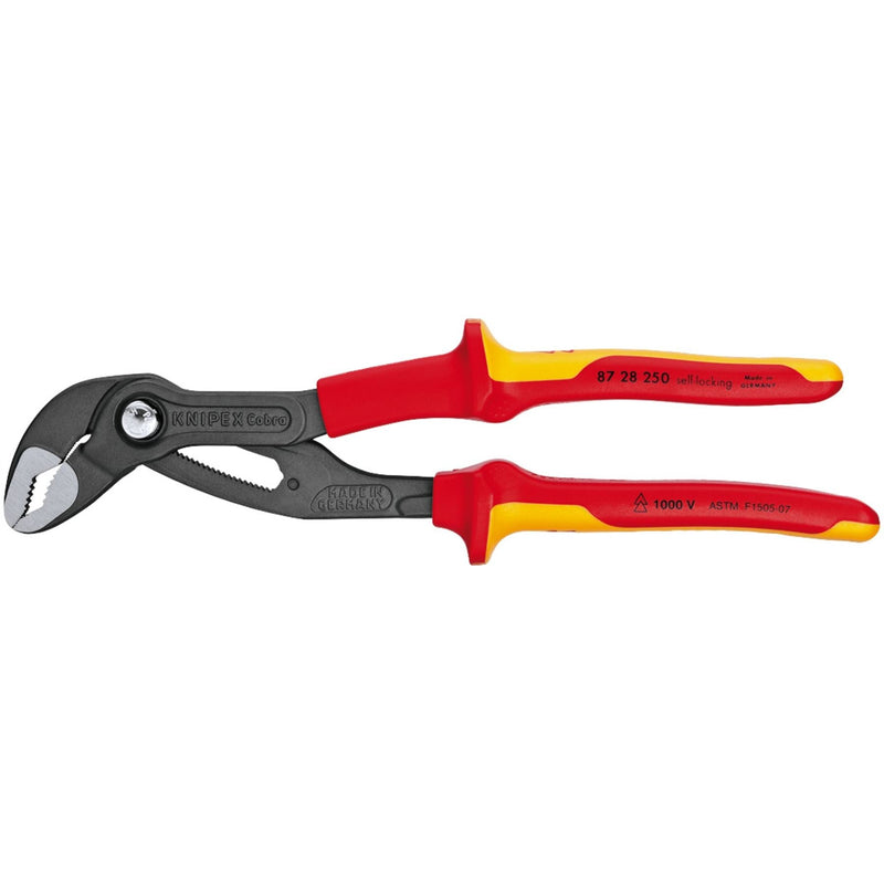 Draper Knipex Cobra 87 28 250UKSBE VDE Fully Insulated Waterpump Pliers, 250mm Draper - Dynamic Drive