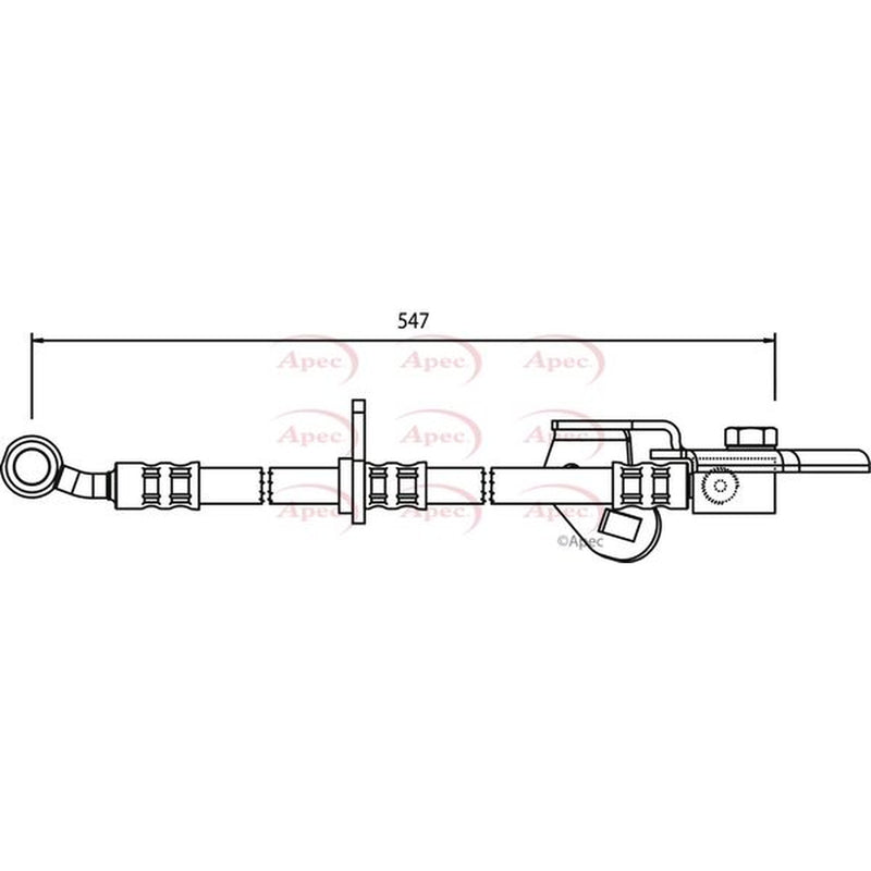 Apec Brake Hydraulic Hose Line Front Right fits Honda City IV 2003-2008 1.3