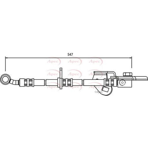 Apec Brake Hydraulic Hose Line Front Right fits Honda City IV 2003-2008 1.3