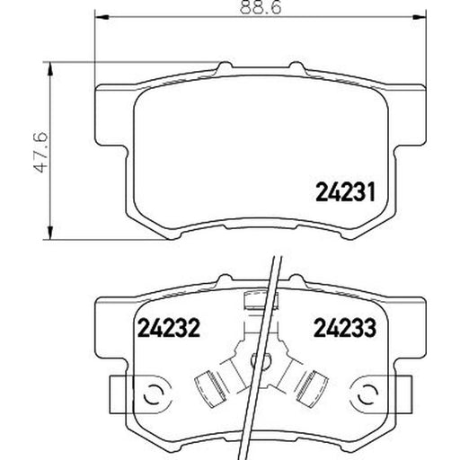 Mintex Rear Brake Pad Set fits Honda Cr-V 2001-2007 2.0 2.2