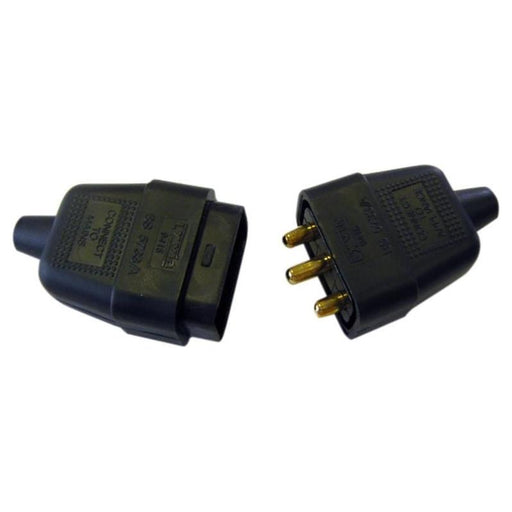 Dencon 3 Pin Rubber Connector Plug 10A Black Dencon - NN4 Online