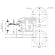 Febi Air Suspension Bellow 185mm 176496 OE 48054M