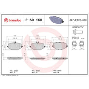Brembo 4 x Rear Brake Pad Set fits Mercedes-Benz Gle 2018-2023