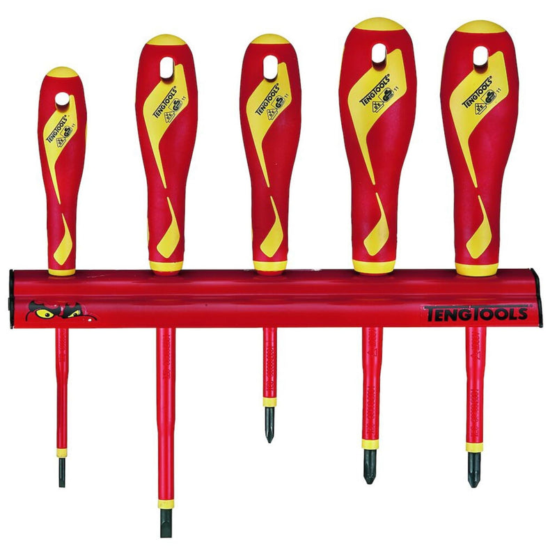 Teng Tools Insulated Screwdriver Set Mixed Wall Rack 5 Pieces Teng Tools - Dynamic Drive