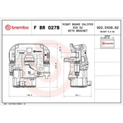 Brembo Brake Caliper Assembly Rear Right fits Iveco Daily VI 2014-2021