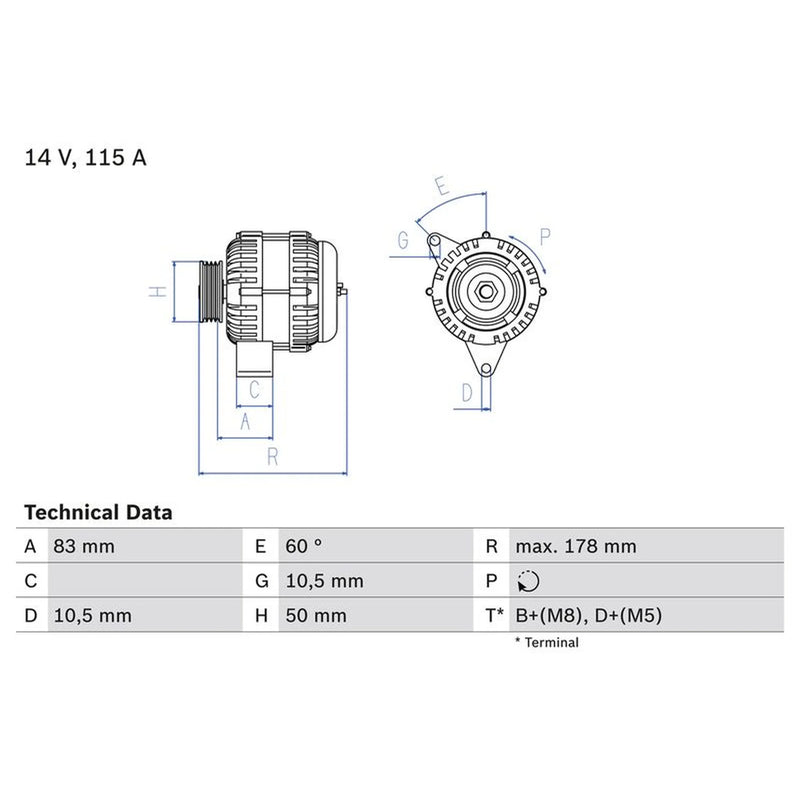 Bosch Car Alternator 12V 0 986 041 320