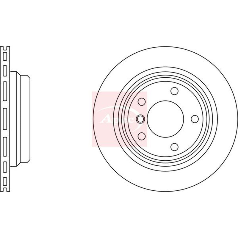 Apec 2 x Vented Brake Discs fits BMW 5 1995-2004