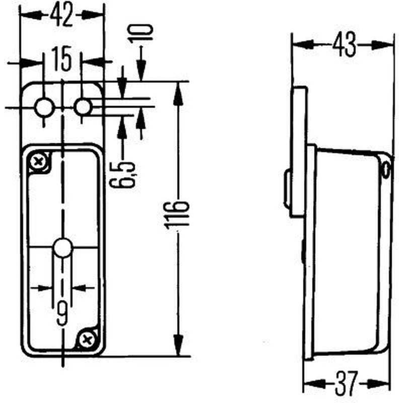 Hella Clearance Light Lateral Mounting 2XS 005 020-091 2197649 2XS 005 020-091
