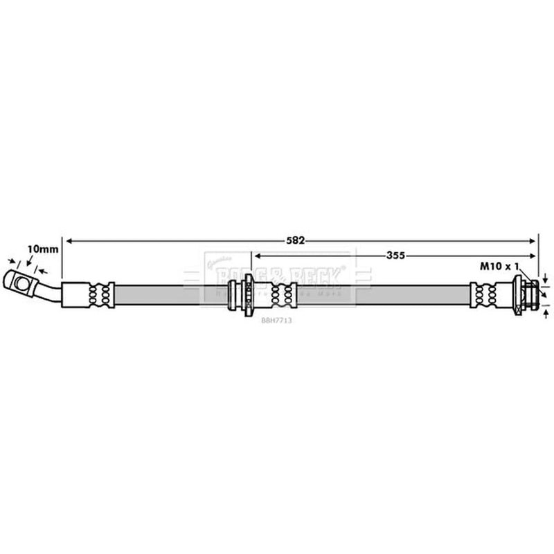 Borg & Beck Brake Hydraulic Hose Line Front Right BBH7713
