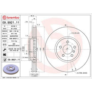 Brembo 2 x Internally Vented Front Brake Discs 09.9921.11-x2