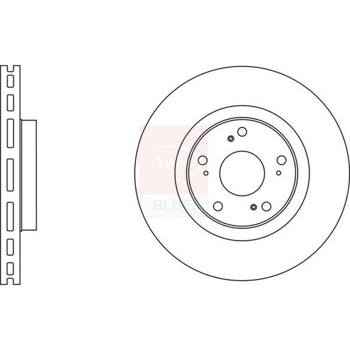 Apec 2 x Vented Brake Discs fits Honda Accord VIII 2008-2015 2.0 2.2