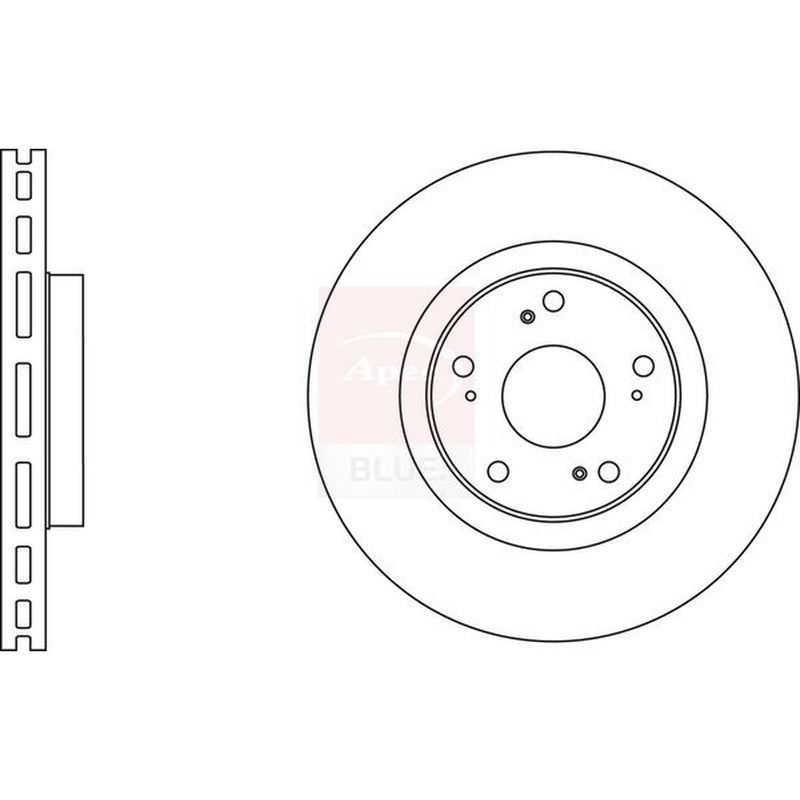 Apec 2 x Vented Brake Discs fits Honda Accord VIII 2008-2015 2.0 2.2