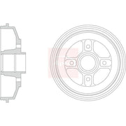 Apec Brake Drum Assembly Rear fits Opel Agila B 2008-2014 1.0 1.2 1.3