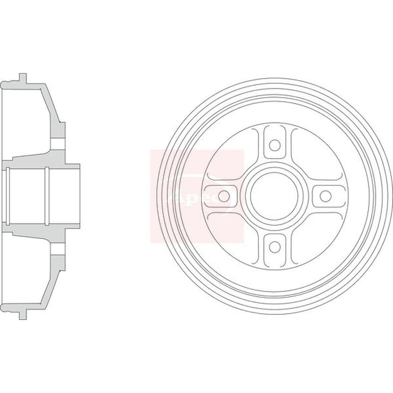 Apec Brake Drum Assembly Rear fits Opel Agila B 2008-2014 1.0 1.2 1.3