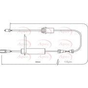 Apec Handbrake Cable Left Rear fits Mercedes-Benz C-Class 2000-2008