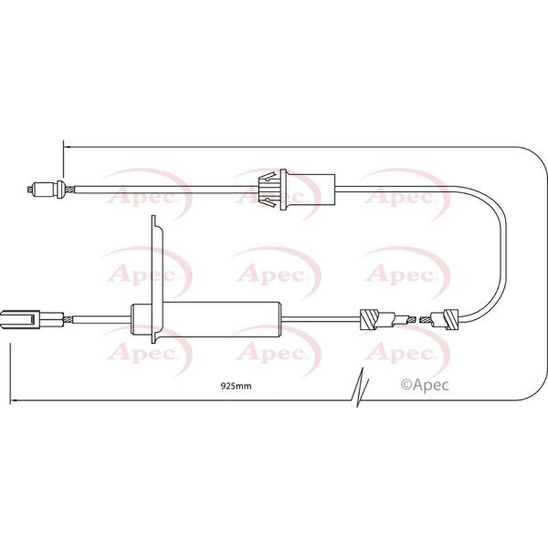 Apec Handbrake Cable Left Rear fits Mercedes-Benz C-Class 2000-2008