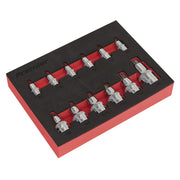 Sealey TRX-Star* Socket Bit Set 12pc Stubby 1/4" 3/8" & 1/2"Sq Drive AK6245 Sealey - Dynamic Drive