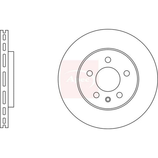 Apec 2 x Vented Brake Discs fits VW Up! 2017-2023 1.0