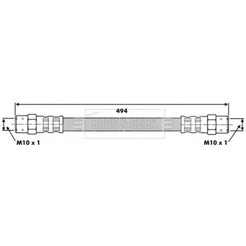 Borg & Beck Brake Hydraulic Hose Line Front Right BBH6382