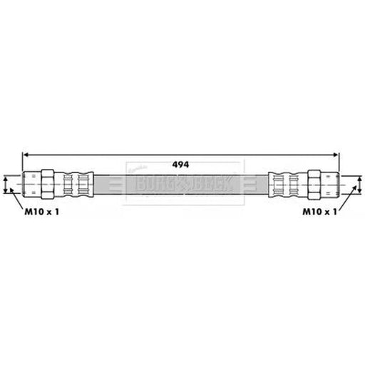 Borg & Beck Brake Hydraulic Hose Line Front Right BBH6382