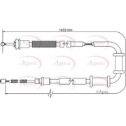Apec Handbrake Cable Right Rear fits Fiat Grande Punto 2005 on 1.2