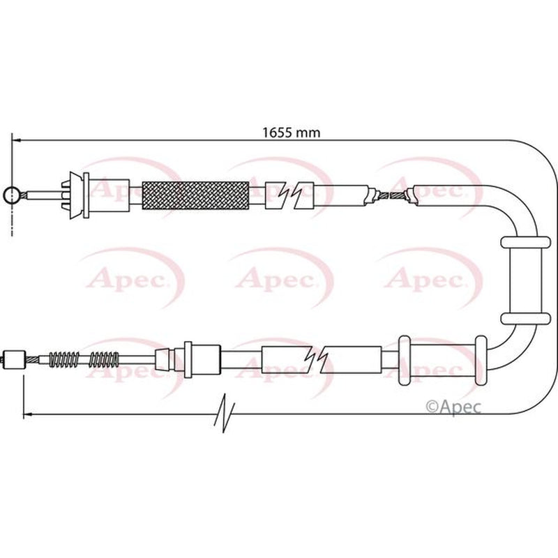 Apec Handbrake Cable Right Rear fits Fiat Grande Punto 2005 on 1.2