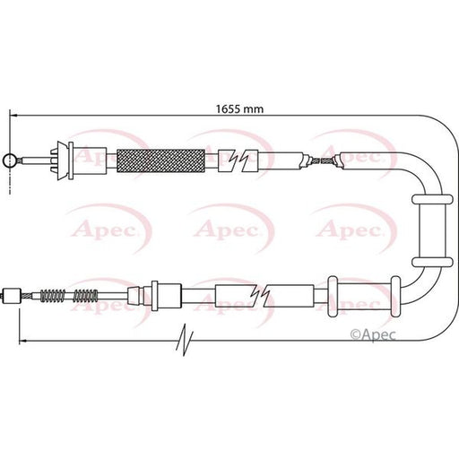 Apec Handbrake Cable Right Rear fits Fiat Grande Punto 2005 on 1.2