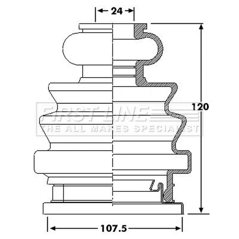 First Line Drive Shaft Bellow Kit Front Left fits Skoda Fabia I 2003-2008 1.9