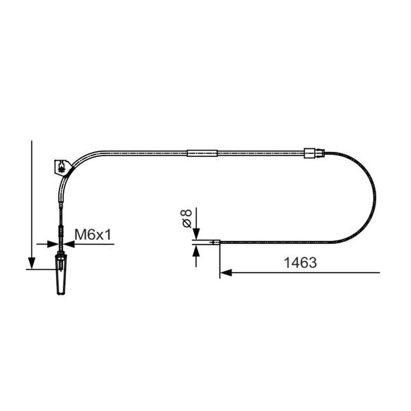 Bosch Handbrake Cable Front fits Mercedes-Benz Vaneo 2002-2005