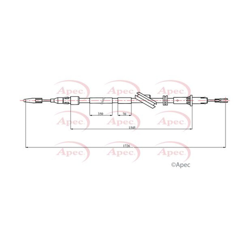 Apec Handbrake Cable Right Rear fits Mercedes-Benz Cls 2004-2010