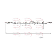 Apec Handbrake Cable Right Rear CAB1748