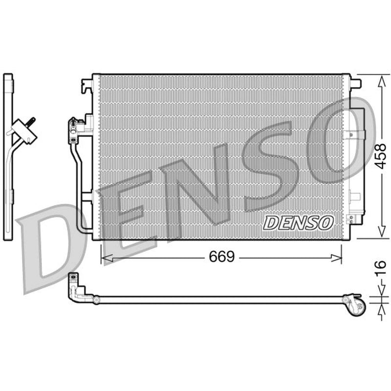 Denso Air Conditioning Condenser fits Mercedes-Benz Sprinter 3,5-T 2006-2021