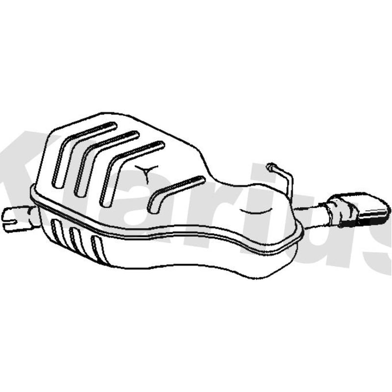 Klarius Box With Tail Pipe Rear fits Volvo V70 1999-2008 2.0 2.4 2.5