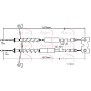 Apec Handbrake Cable Right Rear CAB1168